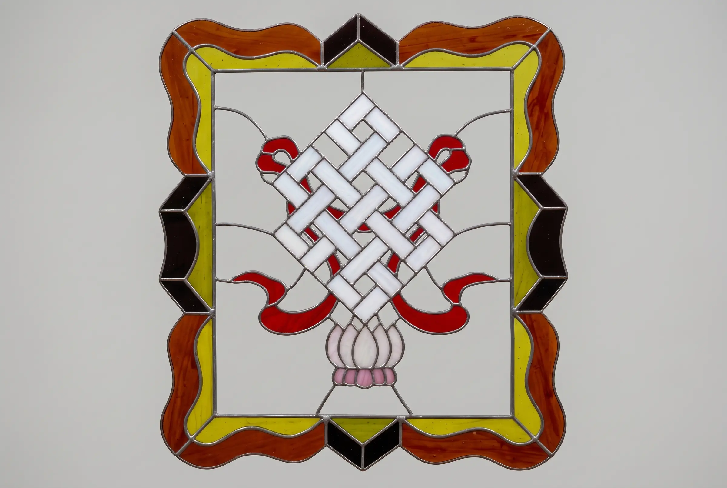 Panel con nudo blanco y rojo